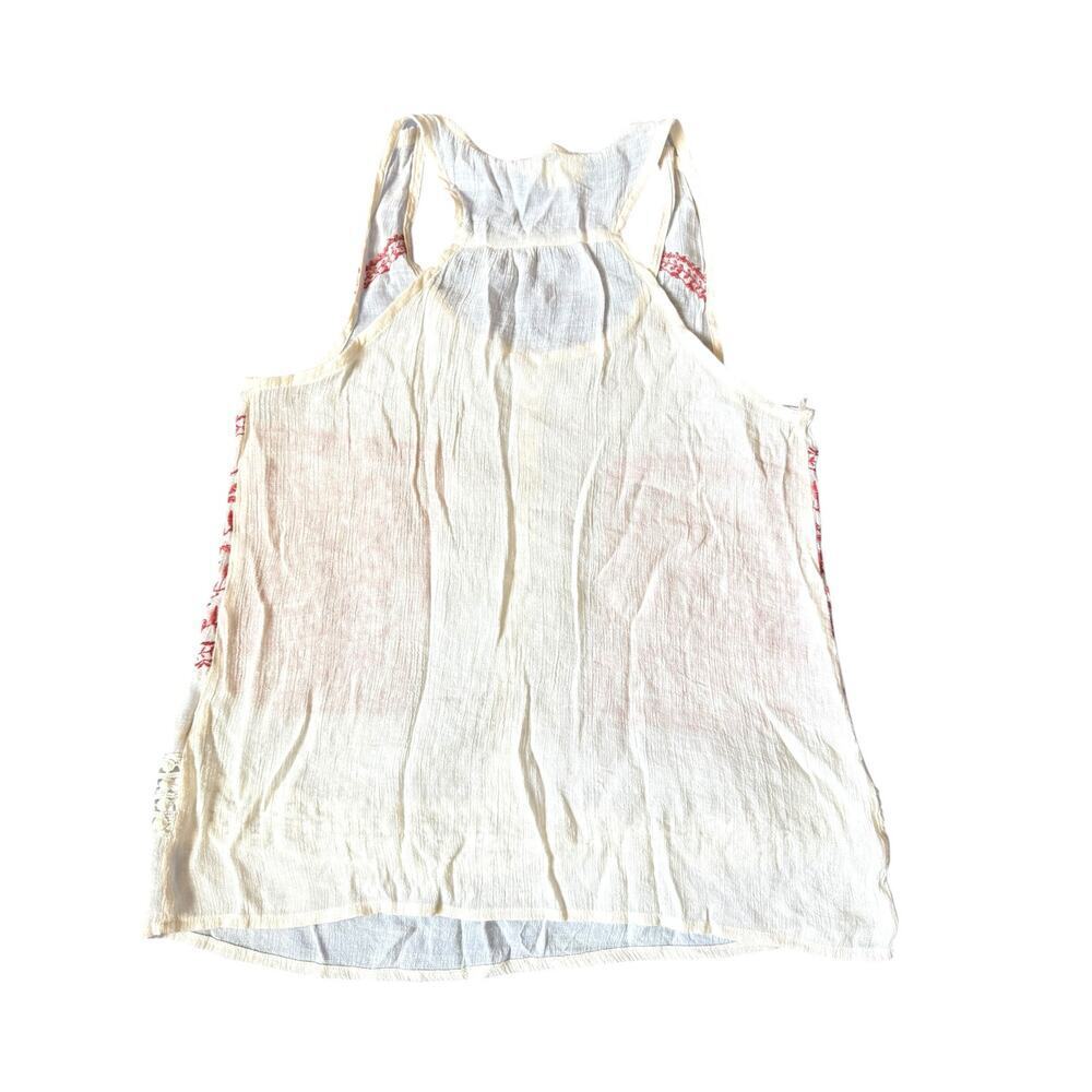 Sweet Wanderer White Sleeveless Boho Embroidered‎ Tank Top M Festival Style - Picture 2 of 7